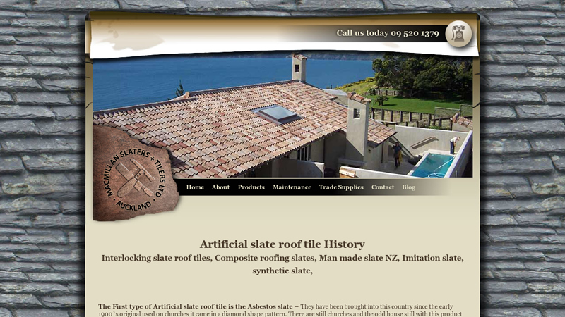 Artificial Slate Roof Tile History by NZ Macmillan Slaters & Tilers est ...
