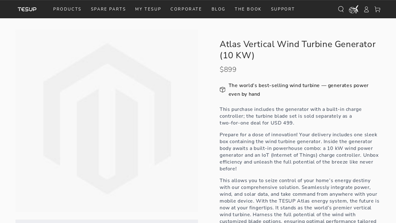 Atlas Vertical Wind Turbine Generator (10 KW)
