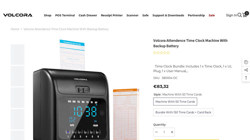 Attendance Time Clock Machine with Battery