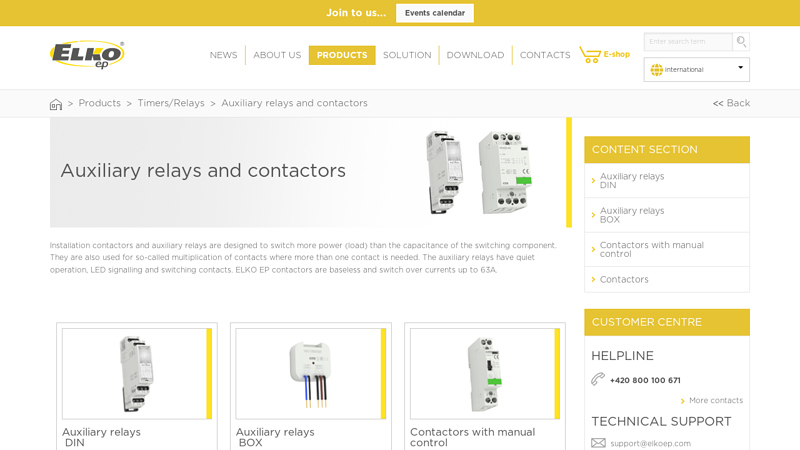 Auxiliary relays and contactors