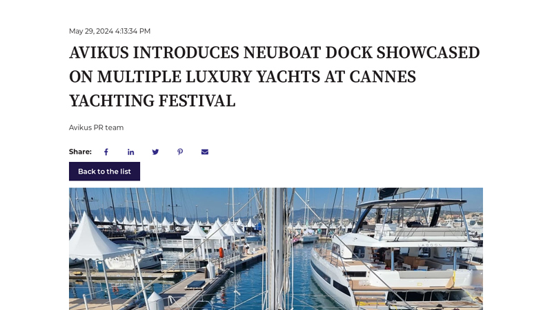 AVIKUS INTRODUCES NEUBOAT DOCK SHOWCASED ON ...