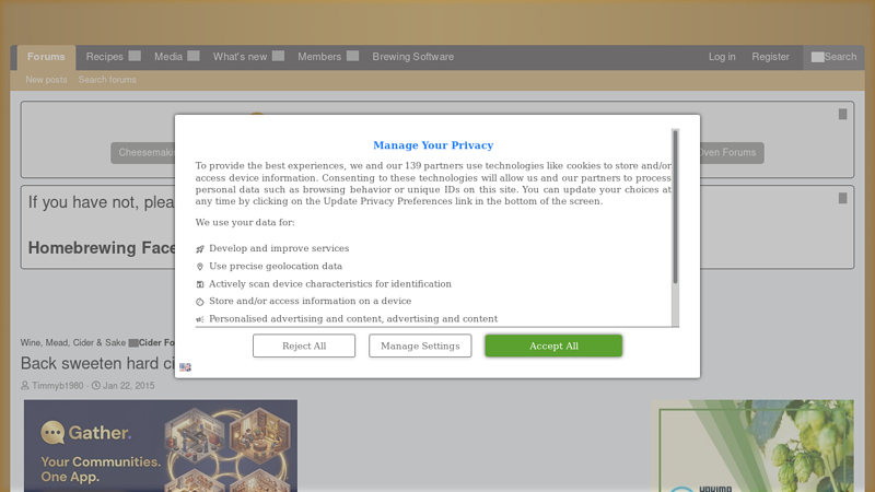 Back sweeten hard cider