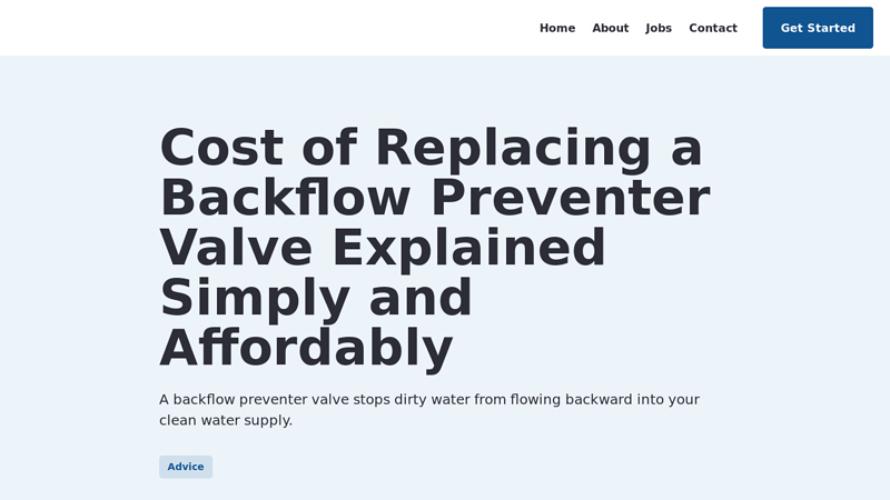 Backflow Preventer Valve Replacement Cost Guide