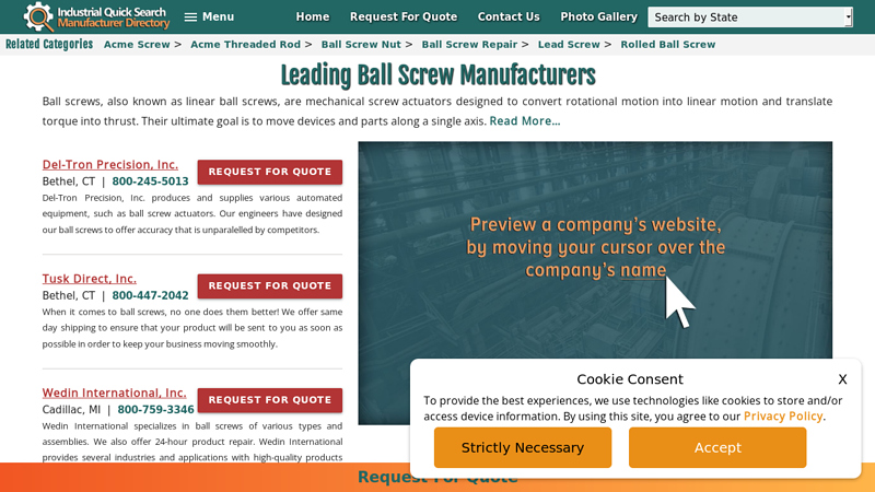 Ball Screw Manufacturers