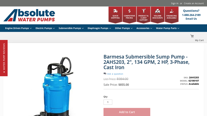 Barmesa Submersible Sump Pump