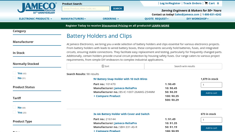 Battery Holders and Clips