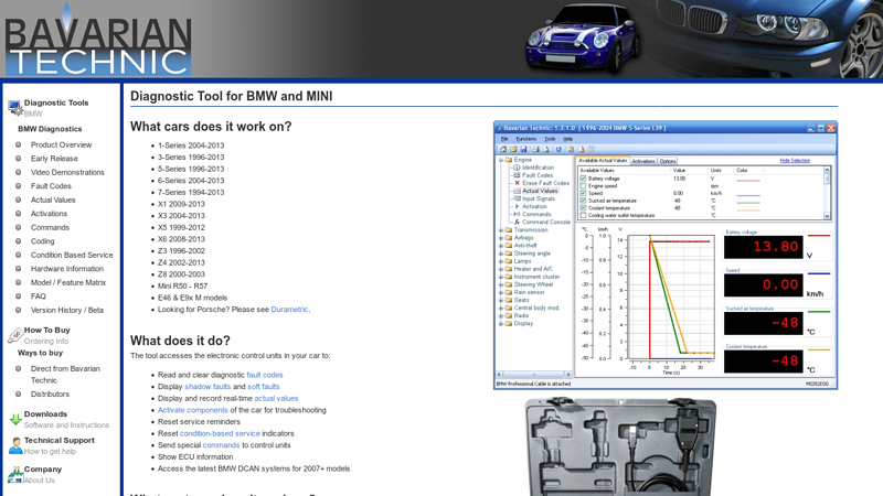 Bavarian Technic BMW & Mini Cooper Software Diagnostic Tools