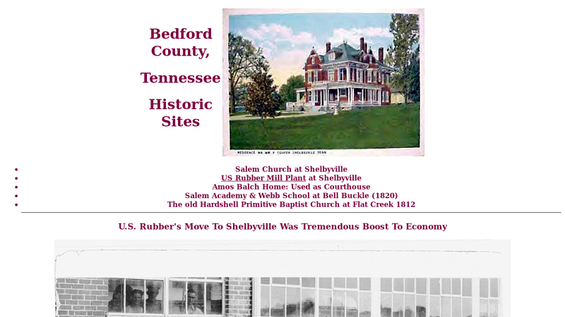 Bedford County, TN Historic Sites