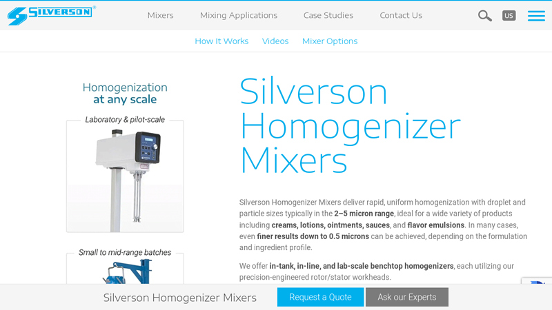 Benchtop to Inline Homogenizer Mixers