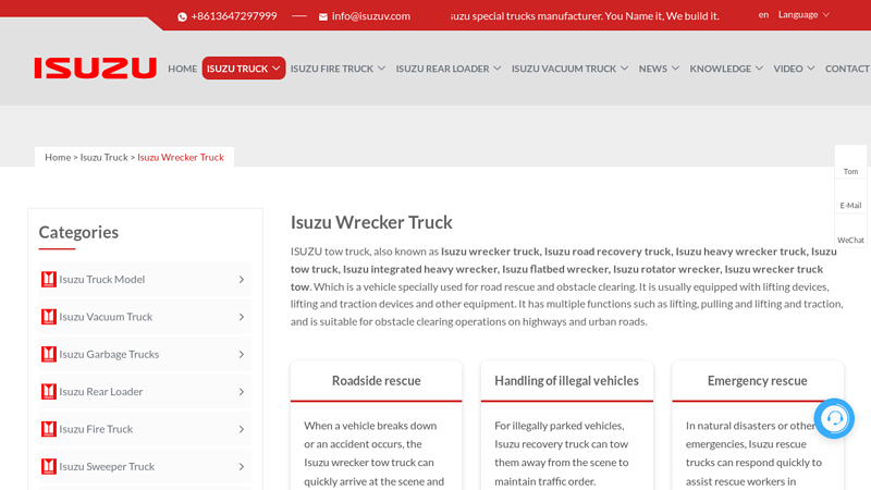 Best Isuzu Wrecker Truck Manufacturers Suppliers Factory