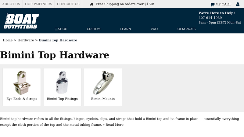 Bimini Top Hardware