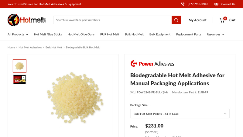 Biodegradable Hot Melt Adhesive for Manual Packaging Applications