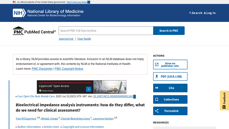 Bioelectrical impedance analysis instruments
