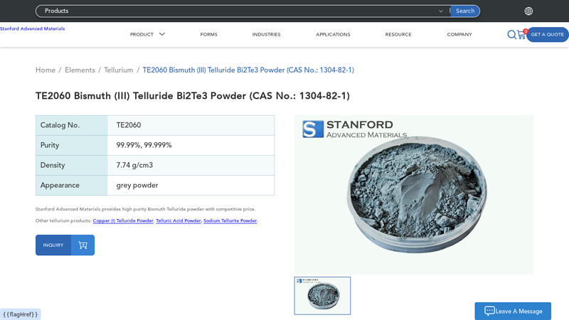 Bismuth (III) Telluride Powder Supplier (CAS No.1304