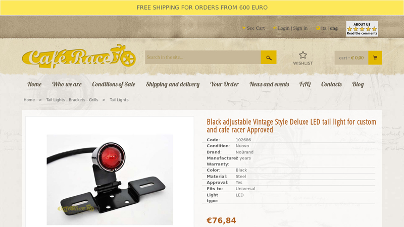 Black adjustable Vintage Style Deluxe LED tail light for ...