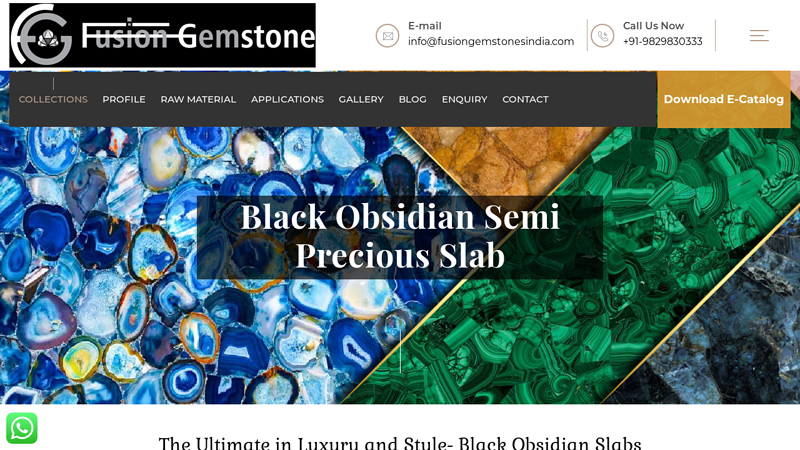 Black Obsidian Semi Precious Slab Manufacturer