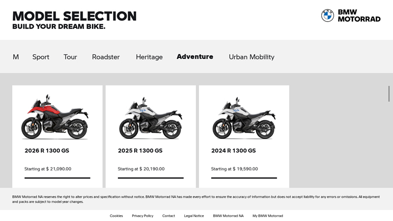 BMW Motorrad Configurator