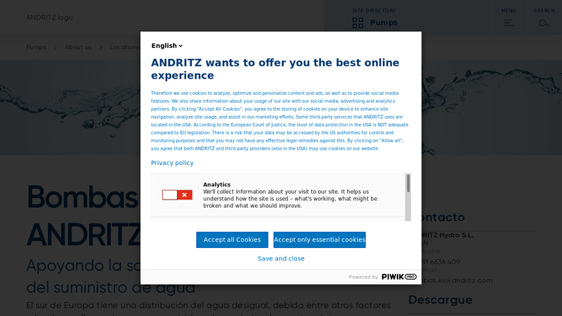 Bombas centrifugas ANDRITZ