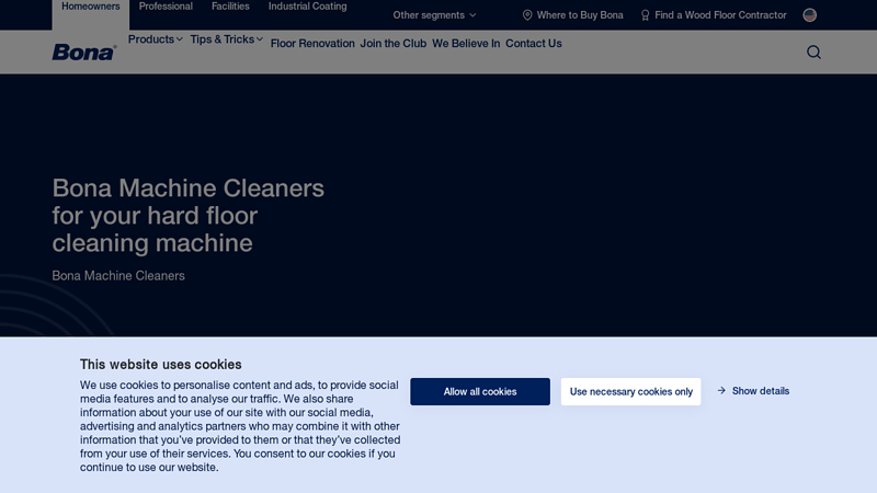 Bona Floor Cleaners for Upright Hard Floor Cleaning Machines