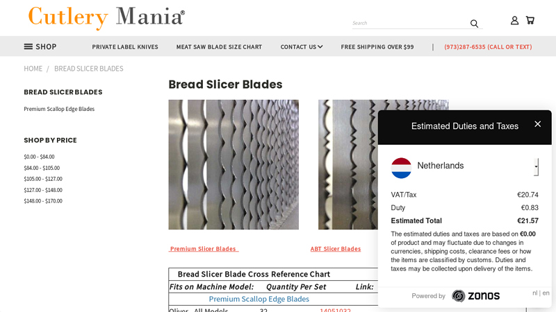 Bread Slicer Blades
