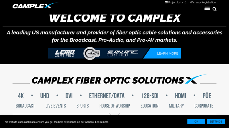Broadcast Fiber Optic Cable Solutions and Accessories