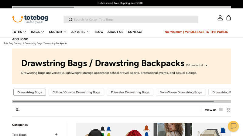 Bulk Drawstring Bags, Drawstring Backpacks & Cinch Bags