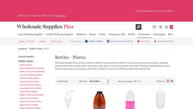 Bulk Plastic Bottles & Containers