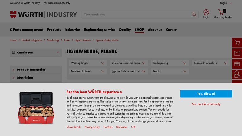 Buy Jigsaw blade, plastic online