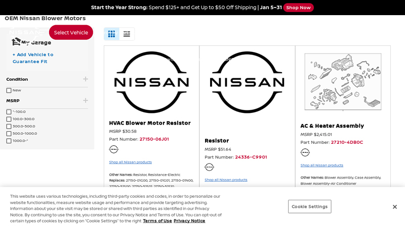 Buy Nissan Blower Motors Online