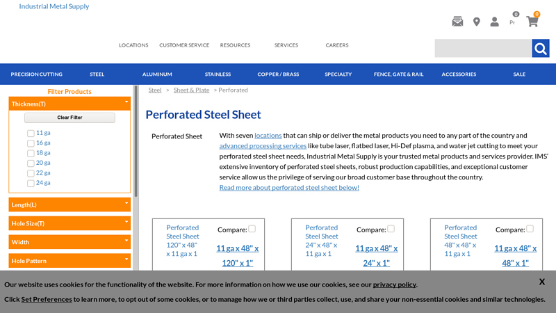 Buy Perforated Steel Sheet Metal Online