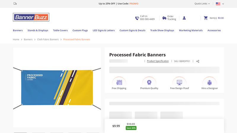 Buy Processed Fabric Banners