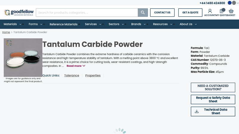 Buy Tantalum Carbide Powder