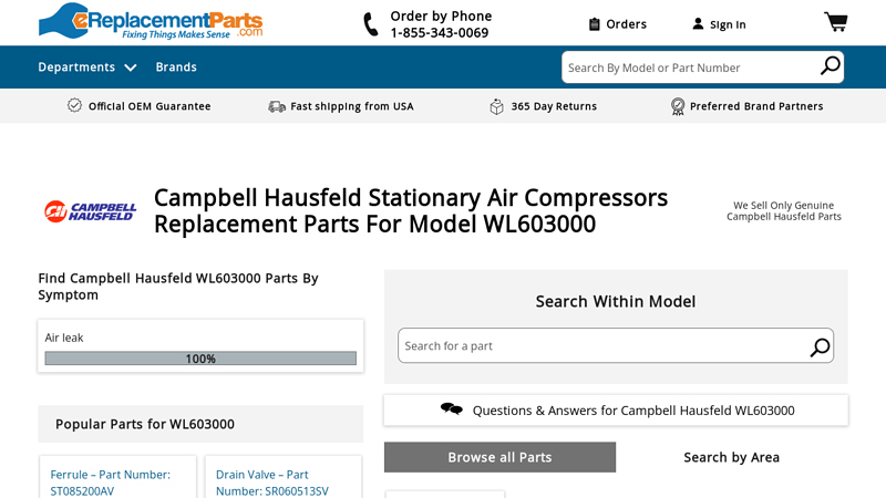 Campbell Hausfeld Compressor WL603000