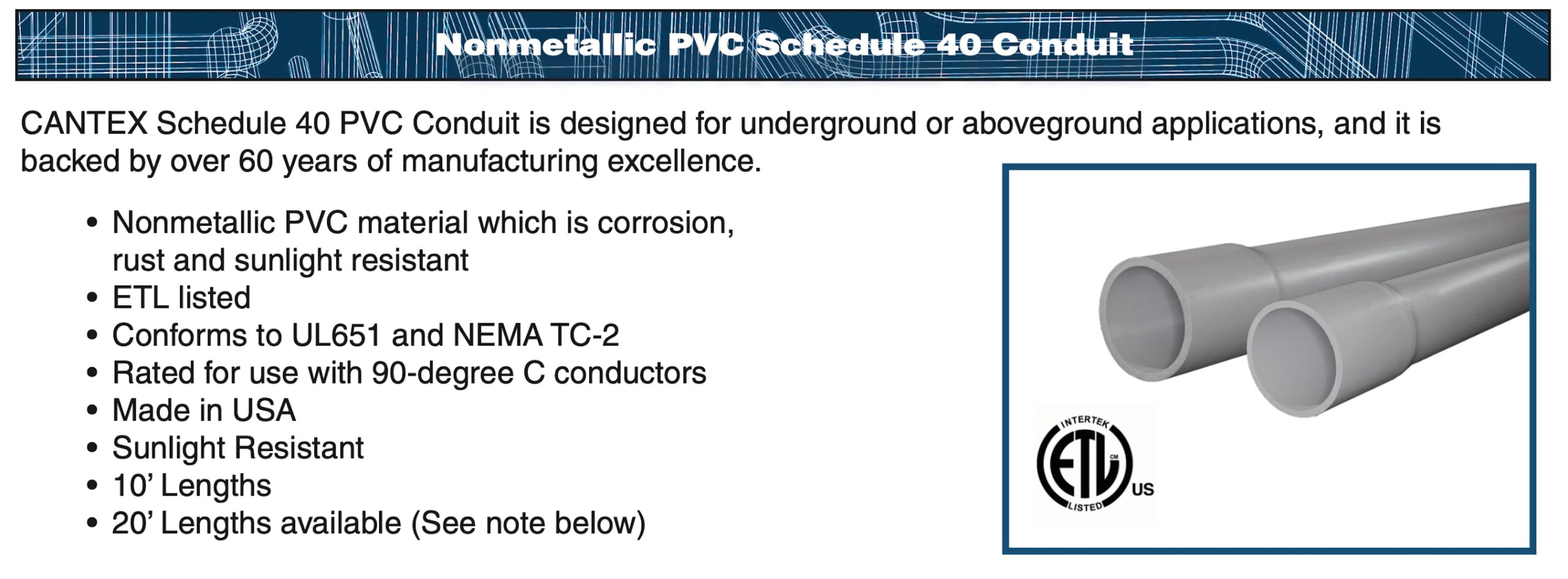 Cantex PVC Conduit