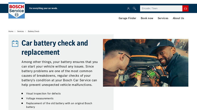 Car battery check and replacement