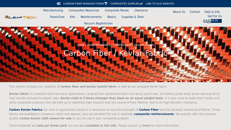 Carbon Fiber / Kevlar Fabric