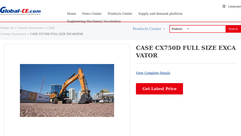 case cx750d full size excavator