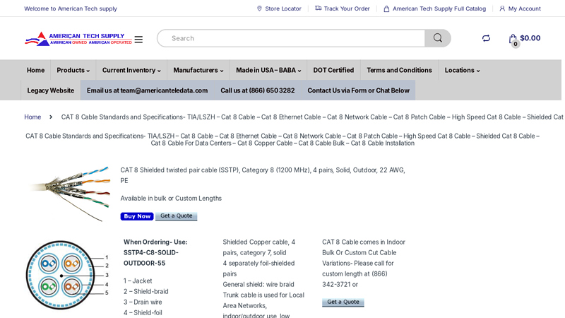 CAT 8 Cable Standards and Specifications