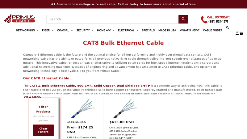 CAT8 Bulk Ethernet Cable
