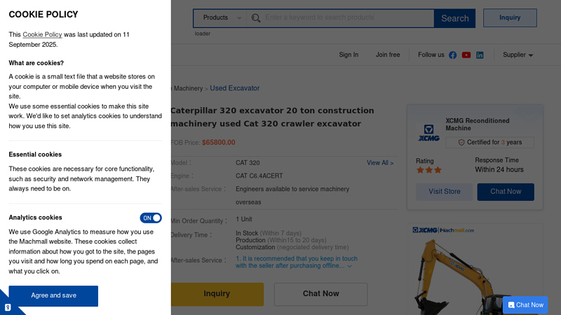 Caterpillar 320 excavator 20 ton construction machinery used Cat ...