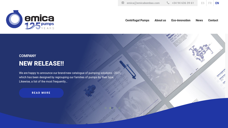 Centrifugal pumps.Design,manufacturing,customization.Emica