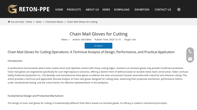 Chain Mail Gloves for Cutting