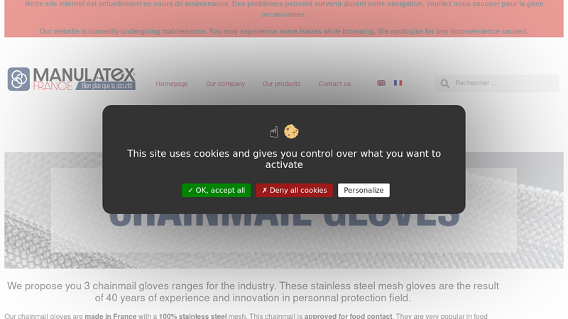 Chainmail gloves industry < Manulatex France fabricant protection ...