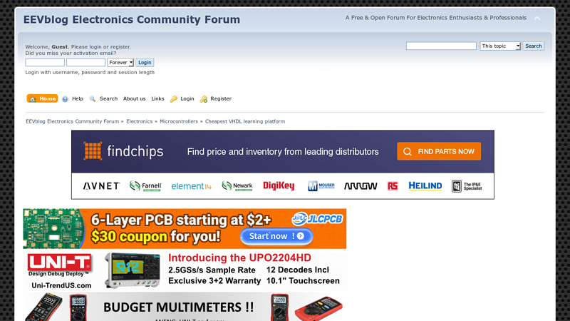 Cheapest VHDL learning platform