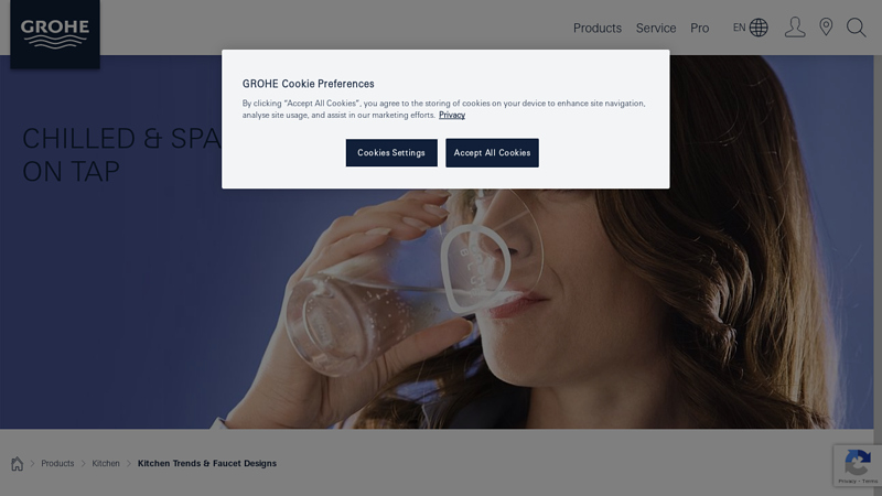 Chilled, sparkling Water on Tap