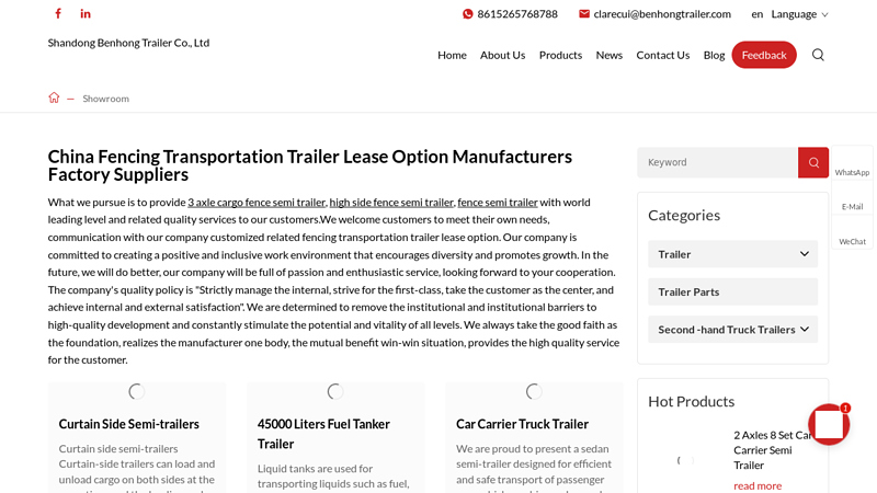 China fencing transportation trailer lease option Manufacturers Factory