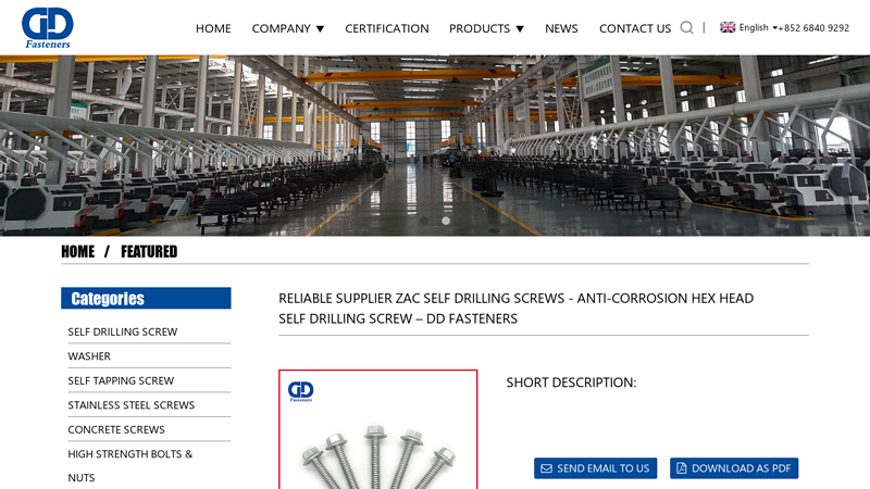 China Reliable Supplier Zac Self Drilling Screws