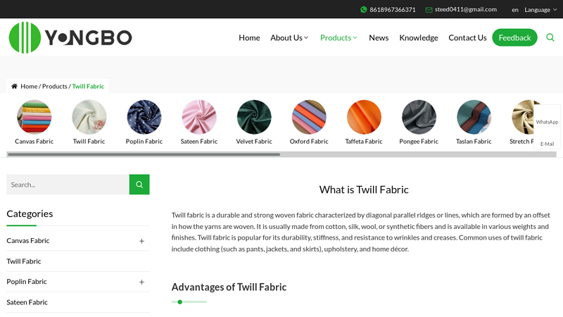 China Twill Fabric Manufacturers Suppliers Factory