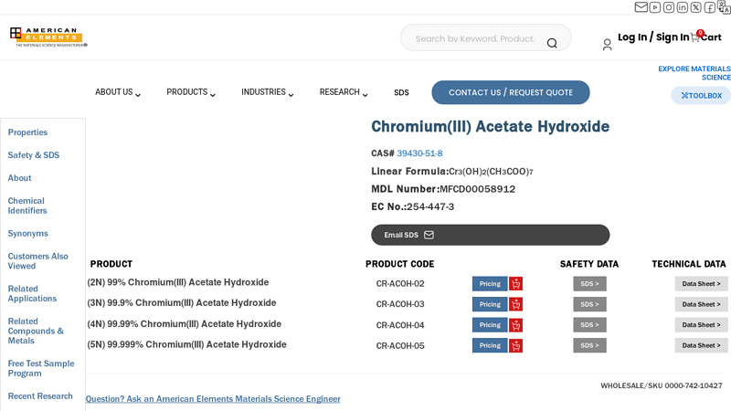 Chromium(III) Acetate Hydroxide