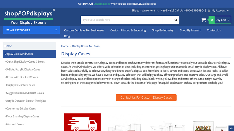 Clear Acrylic Display Cases: Many Sizes